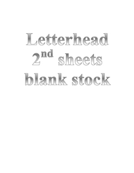 Letterhead 2nd Sheet Blank